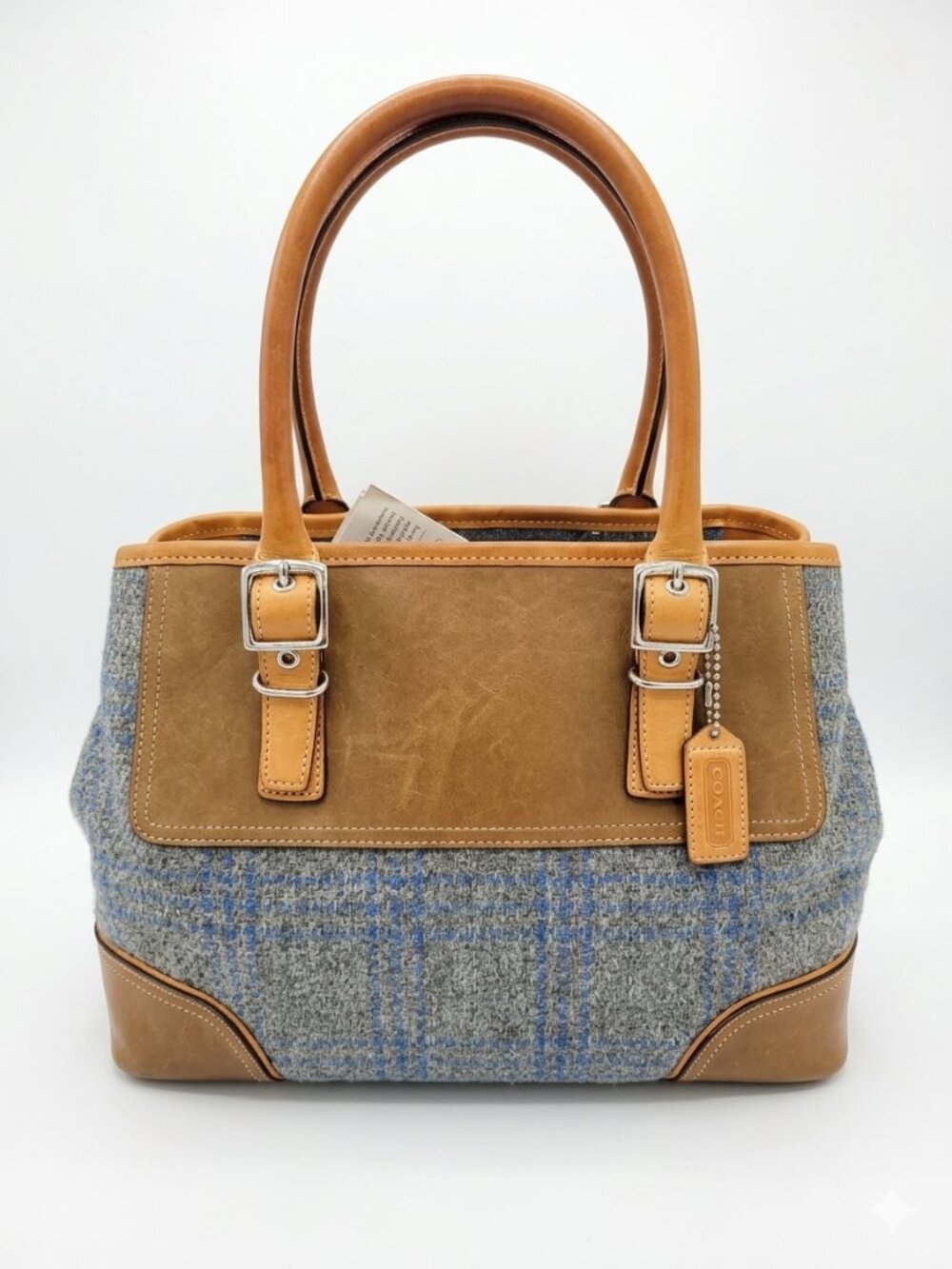 Y2K Coach Vintage Tweed and Leather Satchel Bag – Mint Condition